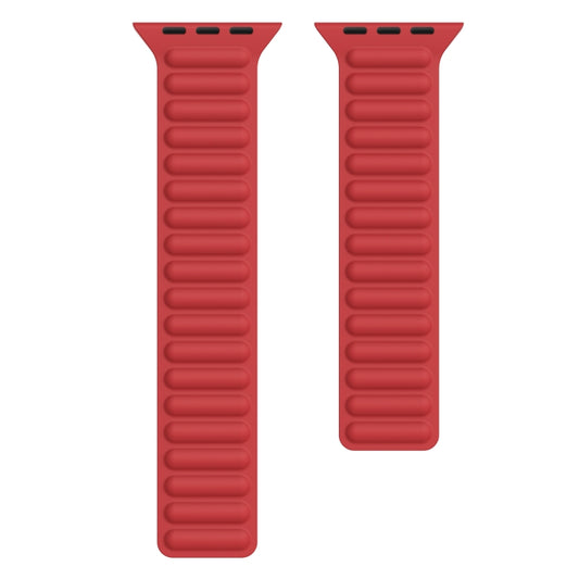 Bracelet de montre à chaîne magnétique en silicone pour Apple Watch Series 6 & SE & 5 & 4 44mm / 3 & 2 & 1 42mm, For Apple Watch Series 7 45mm / 6 & SE & 5 & 4 44mm / 3 & 2 & 1 42mm