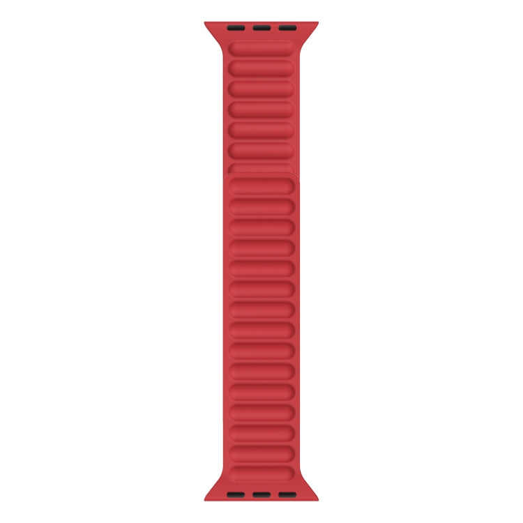 Bracelet de montre à chaîne magnétique en silicone pour Apple Watch Series 6 & SE & 5 & 4 44mm / 3 & 2 & 1 42mm, For Apple Watch Series 7 45mm / 6 & SE & 5 & 4 44mm / 3 & 2 & 1 42mm