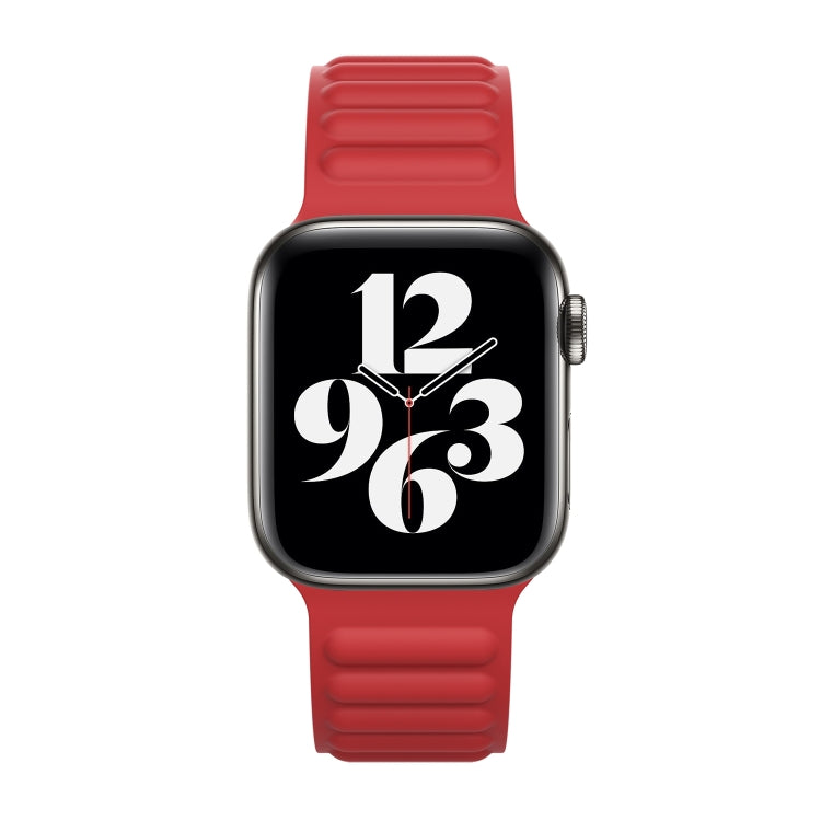 Bracelet de montre à chaîne magnétique en silicone pour Apple Watch Series 6 & SE & 5 & 4 44mm / 3 & 2 & 1 42mm, For Apple Watch Series 7 45mm / 6 & SE & 5 & 4 44mm / 3 & 2 & 1 42mm