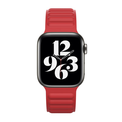 Bracelet de montre à chaîne magnétique en silicone pour Apple Watch Series 6 & SE & 5 & 4 44mm / 3 & 2 & 1 42mm, For Apple Watch Series 7 45mm / 6 & SE & 5 & 4 44mm / 3 & 2 & 1 42mm