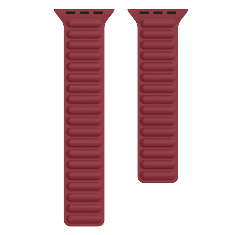 Bracelet de montre à chaîne magnétique en silicone pour Apple Watch Series 6 & SE & 5 & 4 44mm / 3 & 2 & 1 42mm, For Apple Watch Series 7 45mm / 6 & SE & 5 & 4 44mm / 3 & 2 & 1 42mm