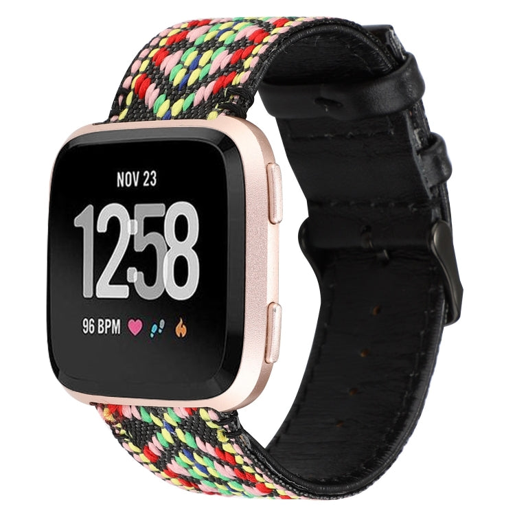 Pour bracelet en cuir véritable de style ethnique Fitbit Versa