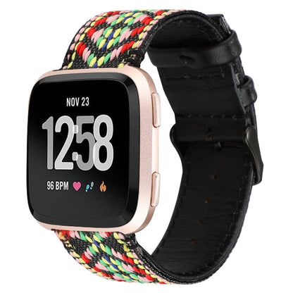 Pour bracelet en cuir véritable de style ethnique Fitbit Versa