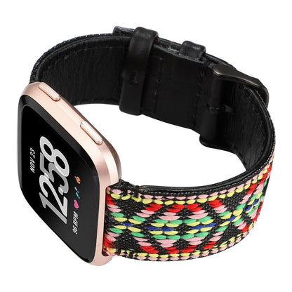 Pour bracelet en cuir véritable de style ethnique Fitbit Versa