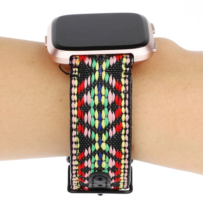 Pour bracelet en cuir véritable de style ethnique Fitbit Versa