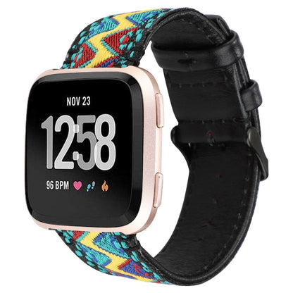 Pour bracelet en cuir véritable de style ethnique Fitbit Versa