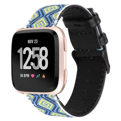 Pour bracelet en cuir véritable de style ethnique Fitbit Versa
