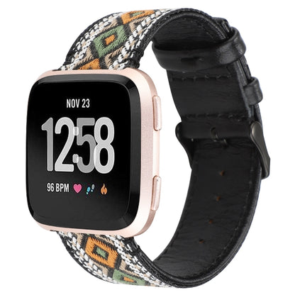 Pour bracelet en cuir véritable de style ethnique Fitbit Versa