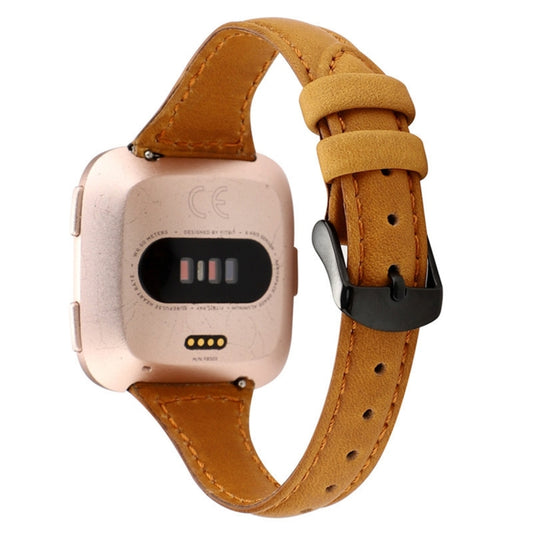 Pour Fitbit Versa Razy Horse Texture Bracelet en cuir véritable
