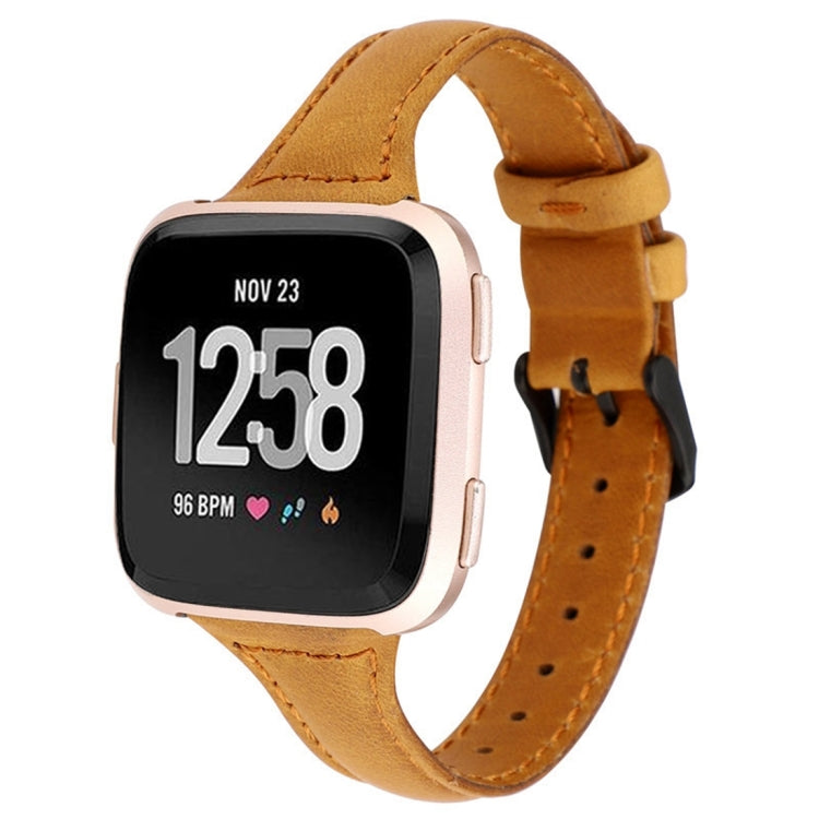 Pour Fitbit Versa Razy Horse Texture Bracelet en cuir véritable