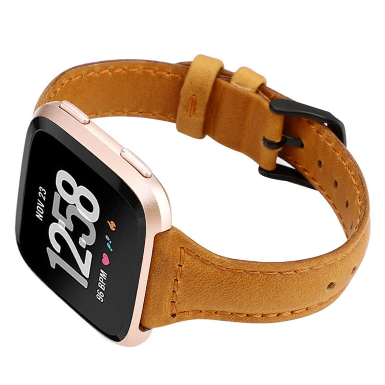 Pour Fitbit Versa Razy Horse Texture Bracelet en cuir véritable
