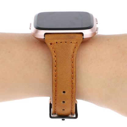 Pour Fitbit Versa Razy Horse Texture Bracelet en cuir véritable