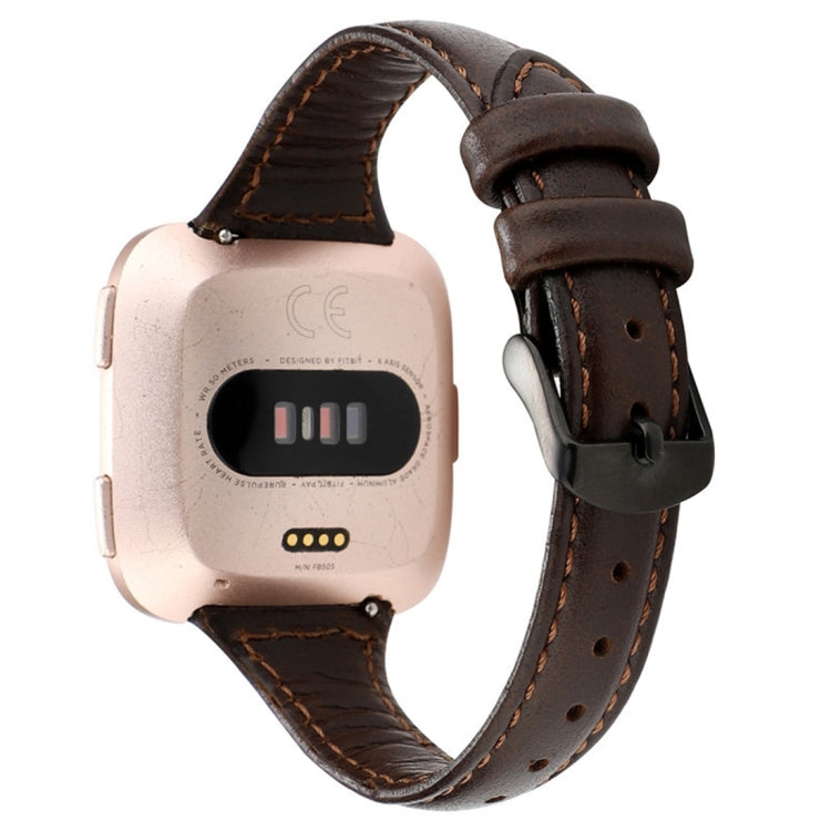 Pour Fitbit Versa Razy Horse Texture Bracelet en cuir véritable