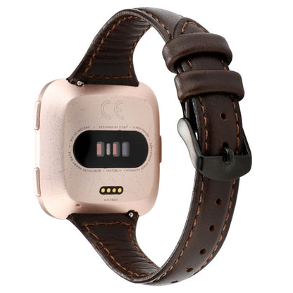 Pour Fitbit Versa Razy Horse Texture Bracelet en cuir véritable