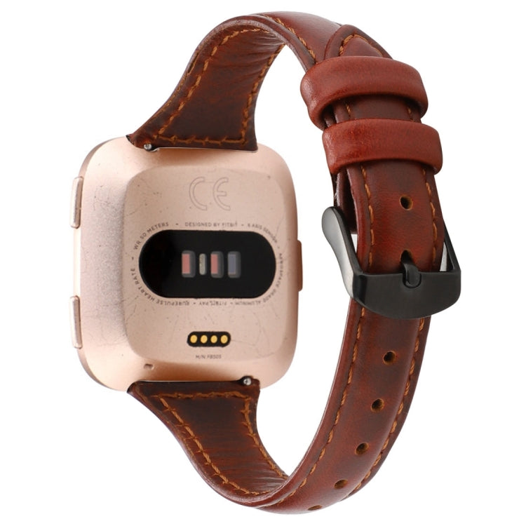 Pour Fitbit Versa Razy Horse Texture Bracelet en cuir véritable