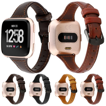 Pour Fitbit Versa Razy Horse Texture Bracelet en cuir véritable