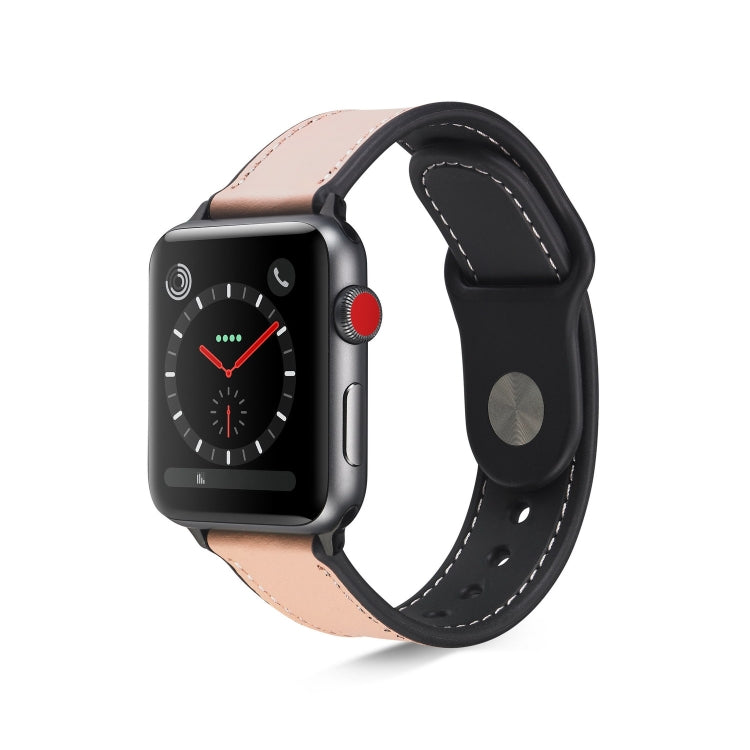 Bracelet de montre en cuir TPU pour Apple Watch Series 6 & SE & 5 & 4 40mm / 3 & 2 & 1 38mm