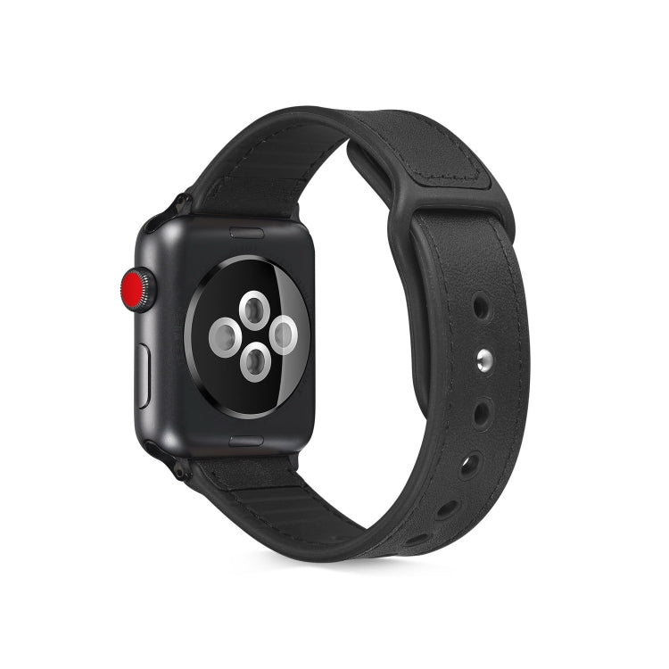 Bracelet de montre en cuir TPU pour Apple Watch Series 6 & SE & 5 & 4 40mm / 3 & 2 & 1 38mm