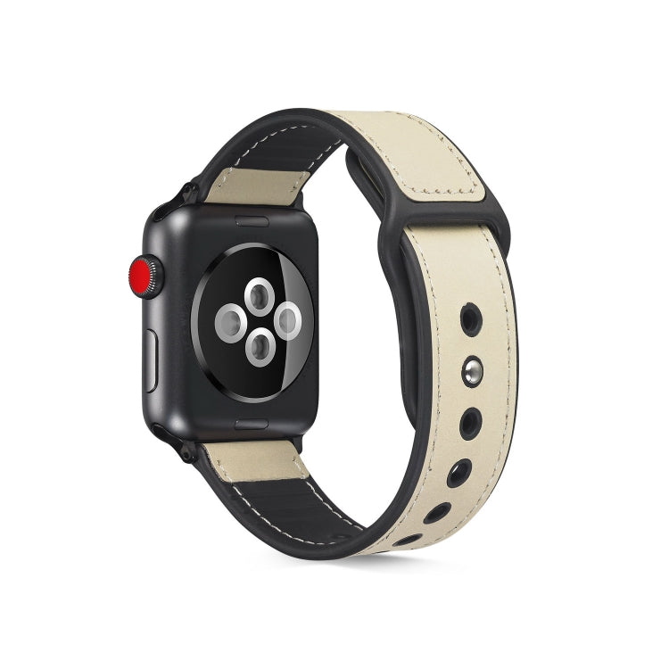 Bracelet de montre en cuir TPU pour Apple Watch Series 6 & SE & 5 & 4 40mm / 3 & 2 & 1 38mm