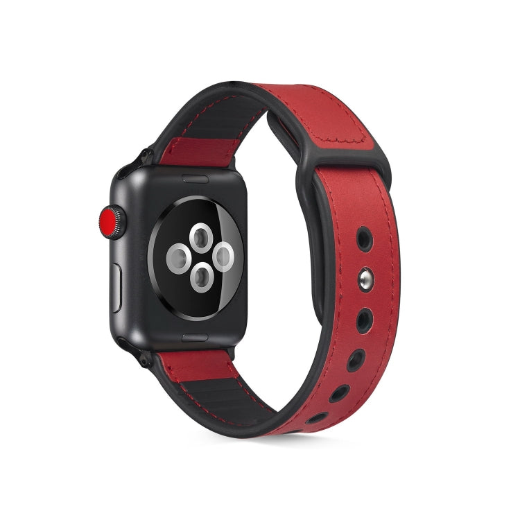Bracelet de montre en cuir TPU pour Apple Watch Series 6 & SE & 5 & 4 40mm / 3 & 2 & 1 38mm