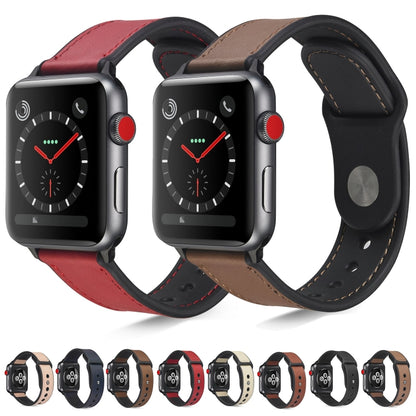 Bracelet de montre en cuir TPU pour Apple Watch Series 6 & SE & 5 & 4 40mm / 3 & 2 & 1 38mm