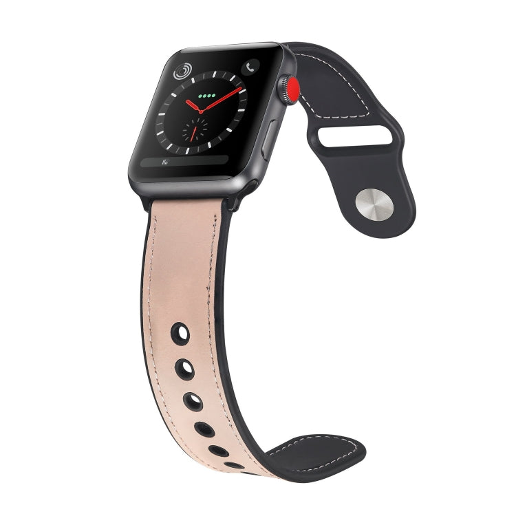 Bracelet de montre en cuir TPU pour Apple Watch Series 6 & SE & 5 & 4 44mm / 3 & 2 & 1 42mm