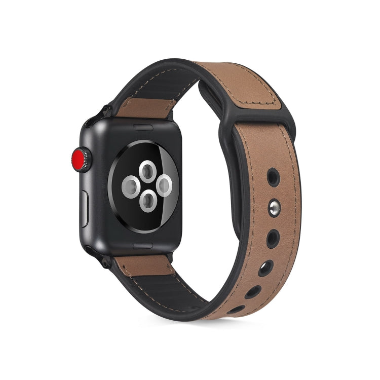 Bracelet de montre en cuir TPU pour Apple Watch Series 6 & SE & 5 & 4 44mm / 3 & 2 & 1 42mm