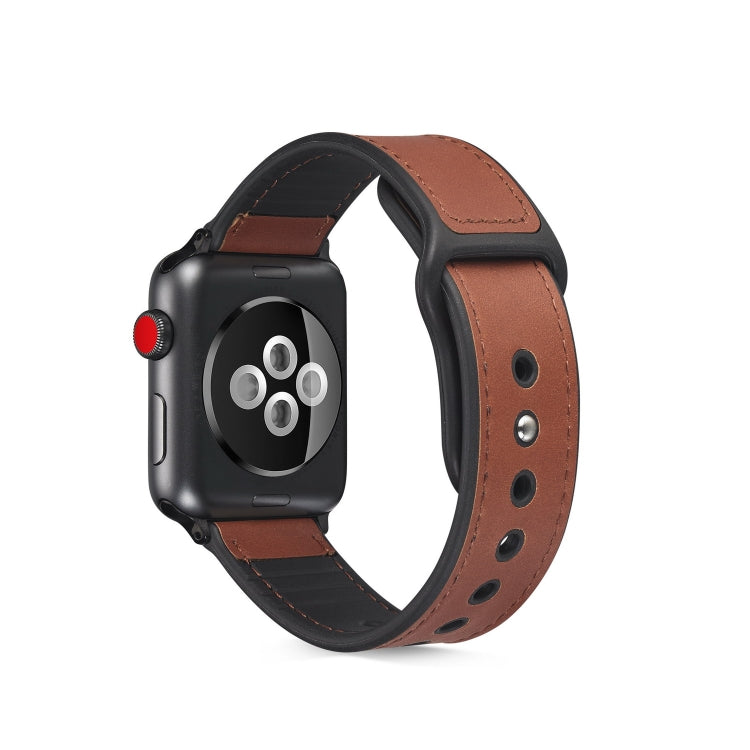 Bracelet de montre en cuir TPU pour Apple Watch Series 6 & SE & 5 & 4 44mm / 3 & 2 & 1 42mm