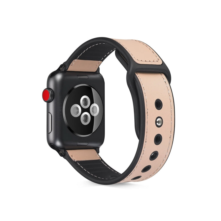 Bracelet de montre en cuir TPU pour Apple Watch Series 6 & SE & 5 & 4 44mm / 3 & 2 & 1 42mm