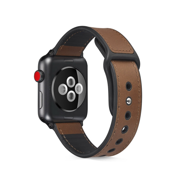 Bracelet de montre en cuir TPU pour Apple Watch Series 6 & SE & 5 & 4 44mm / 3 & 2 & 1 42mm