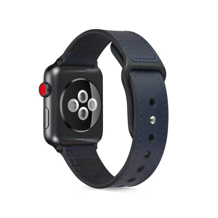 Bracelet de montre en cuir TPU pour Apple Watch Series 6 & SE & 5 & 4 44mm / 3 & 2 & 1 42mm