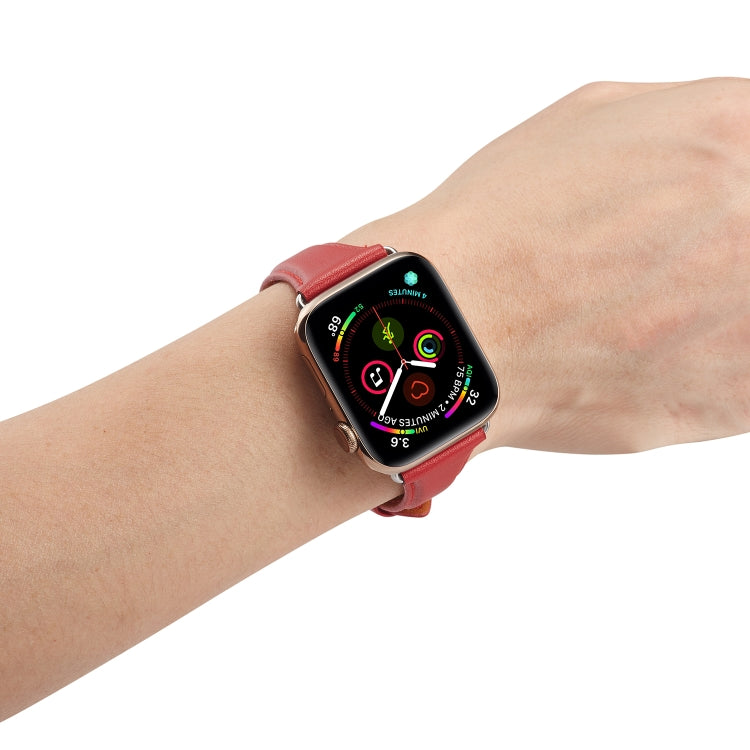 Bracelet de montre en cuir véritable pour Apple Watch Series 6 & SE & 5 & 4 40mm / 3 & 2 & 1 38mm, For Apple Watch Series 8&7 41mm / SE 2&6&SE&5&4 40mm / 3&2&1 38mm, For Apple Watch Series 7 41mm / 6 & SE & 5 & 4 40mm / 3 & 2 & 1 38mm