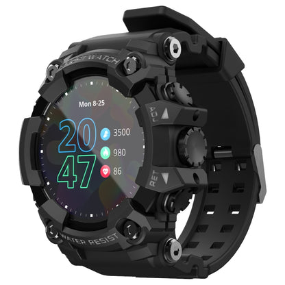 Lokmat ATTACK Montre intelligente à écran LCD TFT 1,28 pouces, prend en charge le moniteur de sommeil / moniteur de fréquence cardiaque / moniteur de pression artérielle, ATTACK