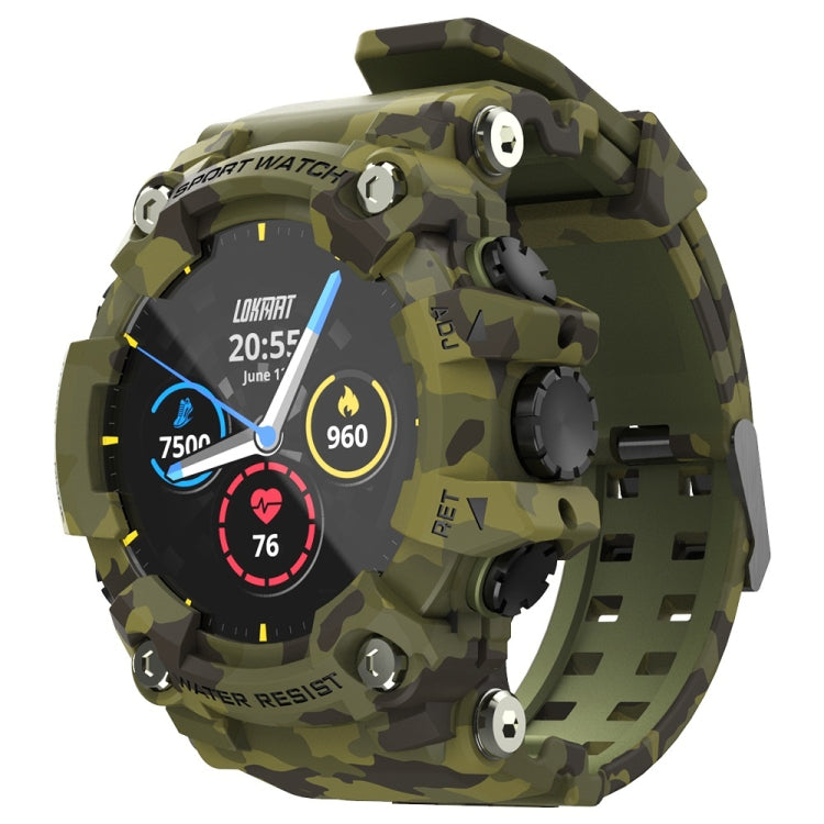 Lokmat ATTACK Montre intelligente à écran LCD TFT 1,28 pouces, prend en charge le moniteur de sommeil / moniteur de fréquence cardiaque / moniteur de pression artérielle, ATTACK