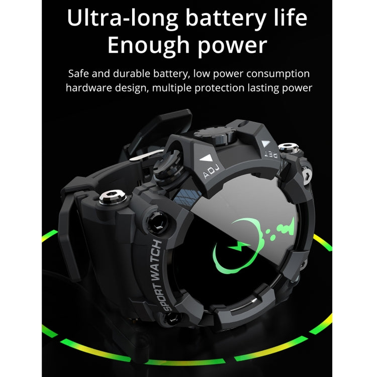 Lokmat ATTACK Montre intelligente à écran LCD TFT 1,28 pouces, prend en charge le moniteur de sommeil / moniteur de fréquence cardiaque / moniteur de pression artérielle, ATTACK