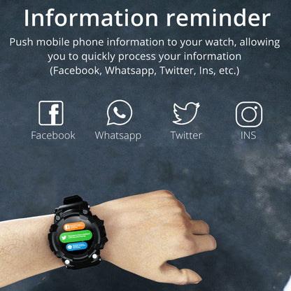 Lokmat ATTACK Montre intelligente à écran LCD TFT 1,28 pouces, prend en charge le moniteur de sommeil / moniteur de fréquence cardiaque / moniteur de pression artérielle, ATTACK