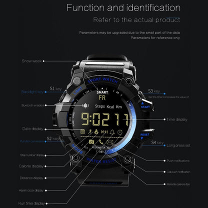 Lokmat MK16 Écran LCD 50m Montre Intelligente Étanche, Rappel d'informations de Support / Caméra à Distance / Moniteur de Mouvement de Marche