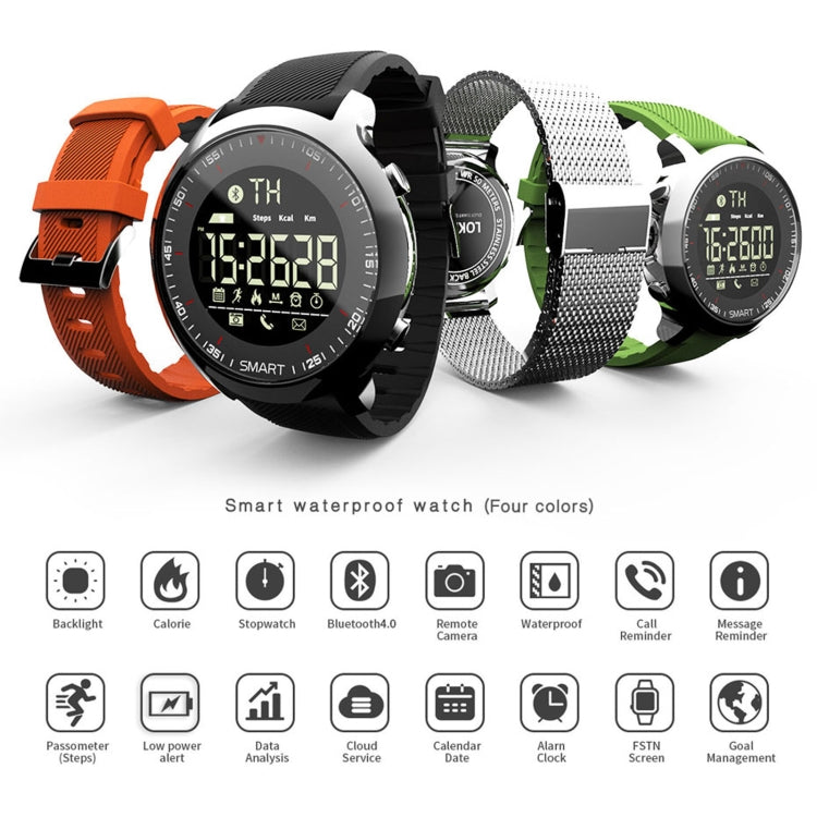Lokmat MK18 Montre intelligente étanche IP68 à écran circulaire de 1,1 pouce, rappel d'informations de support / caméra à distance / moniteur de mouvement de marche