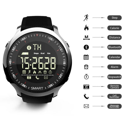 Lokmat MK18 Montre intelligente étanche IP68 à écran circulaire de 1,1 pouce, rappel d'informations de support / caméra à distance / moniteur de mouvement de marche