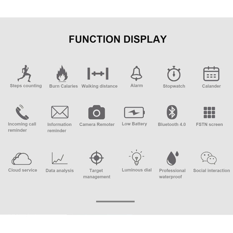 Lokmat MK22 1,21 pouces FSTN LCD Écran 50m Montre Intelligente Étanche, Rappel d'Informations de Support / Caméra à Distance / Enregistrement Sportif