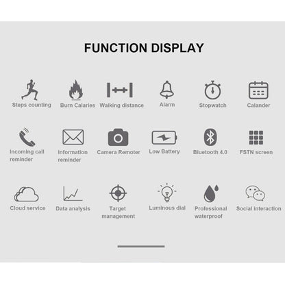 Lokmat MK22 1,21 pouces FSTN LCD Écran 50m Montre Intelligente Étanche, Rappel d'Informations de Support / Caméra à Distance / Enregistrement Sportif