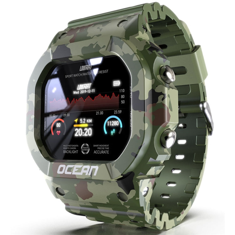 Lokmat OCEAN 1,14 pouces TFT Écran Tactile IP68 Montre Intelligente Étanche, Rappel d'Informations de Support / Moniteur de Sommeil / Enregistrement Sportif