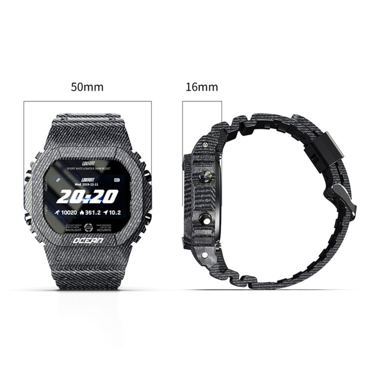 Lokmat OCEAN 1,14 pouces TFT Écran Tactile IP68 Montre Intelligente Étanche, Rappel d'Informations de Support / Moniteur de Sommeil / Enregistrement Sportif