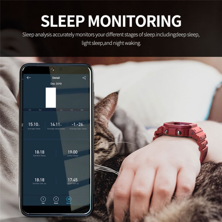 Lokmat OCEAN 1,14 pouces TFT Écran Tactile IP68 Montre Intelligente Étanche, Rappel d'Informations de Support / Moniteur de Sommeil / Enregistrement Sportif