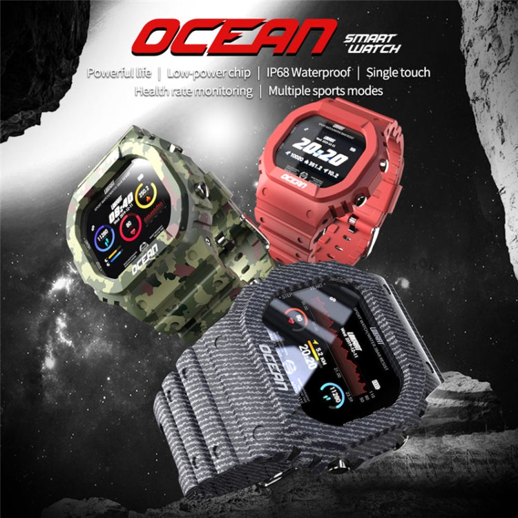 Lokmat OCEAN 1,14 pouces TFT Écran Tactile IP68 Montre Intelligente Étanche, Rappel d'Informations de Support / Moniteur de Sommeil / Enregistrement Sportif