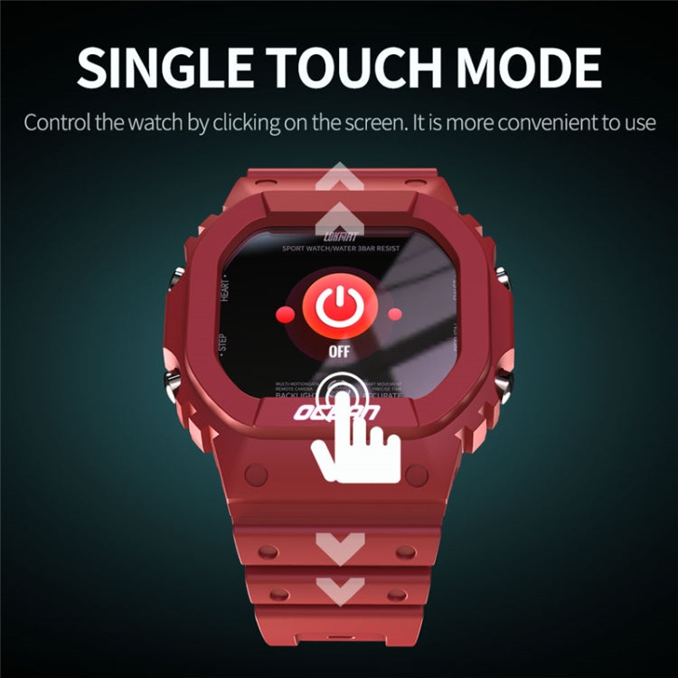 Lokmat OCEAN 1,14 pouces TFT Écran Tactile IP68 Montre Intelligente Étanche, Rappel d'Informations de Support / Moniteur de Sommeil / Enregistrement Sportif