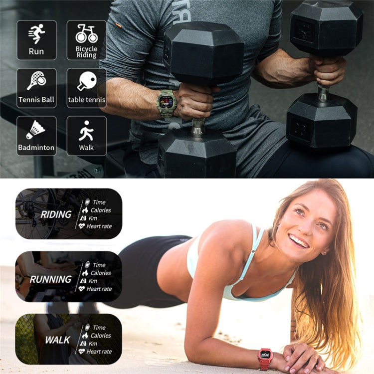 Lokmat OCEAN 1,14 pouces TFT Écran Tactile IP68 Montre Intelligente Étanche, Rappel d'Informations de Support / Moniteur de Sommeil / Enregistrement Sportif