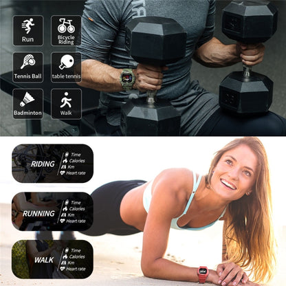 Lokmat OCEAN 1,14 pouces TFT Écran Tactile IP68 Montre Intelligente Étanche, Rappel d'Informations de Support / Moniteur de Sommeil / Enregistrement Sportif