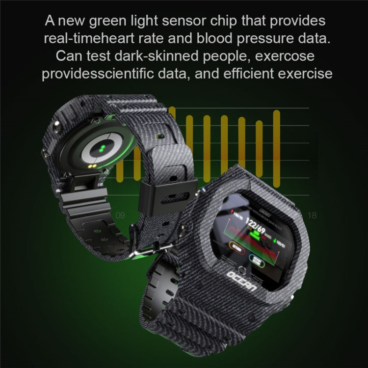 Lokmat OCEAN 1,14 pouces TFT Écran Tactile IP68 Montre Intelligente Étanche, Rappel d'Informations de Support / Moniteur de Sommeil / Enregistrement Sportif