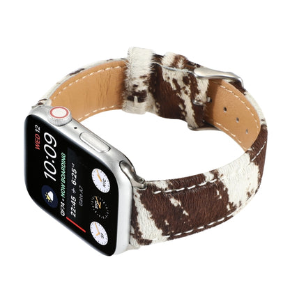 Bracelet de montre en cuir à imprimé léopard moelleux en crin de cheval, For Apple Watch Ultra 49mm / Series 8&7 45mm / SE 2&6&SE&5&4 44mm / 3&2&1 42mm, For Apple Watch Series 8&7 41mm / SE 2&6&SE&5&4 40mm / 3&2&1 38mm                                  ...